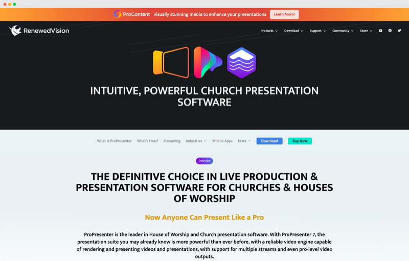 church presentation software linux